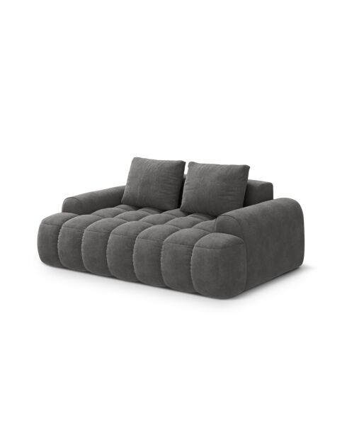 Graues 2-Sitzer-Sofa aus Samt - 175x100x84 cm