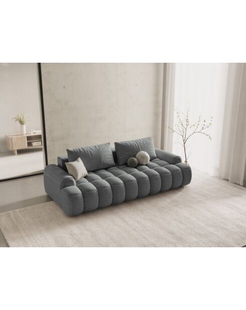 Divano trasformabile con contenitore 4 posti grigio - 250x100x84 cm