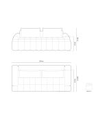 Divano trasformabile con contenitore 4 posti grigio - 250x100x84 cm