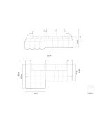 Wandelbares rechtes Ecksofa mit 3-Sitzer-Stauraum dunkelblau - 275x142x84 cm