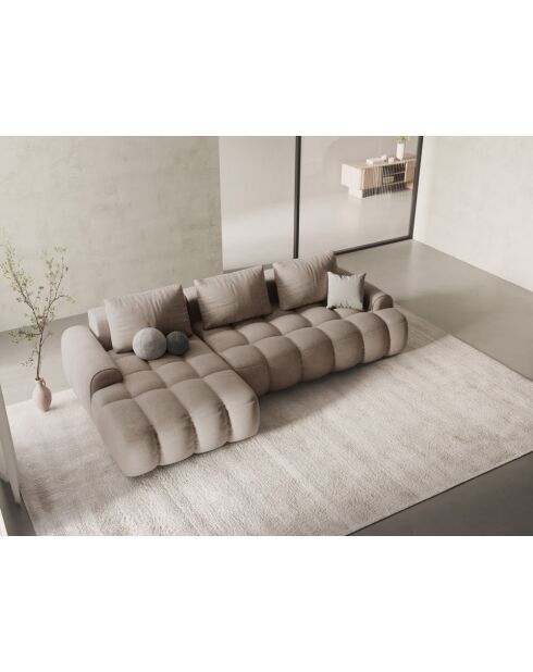 Omvormbare linkerhoekbank met opbergbox 3 zitplaatsen le sable - 275x142x84 cm