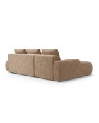 Wandelbares linkes Ecksofa aus Samt mit 3-Sitzer-Stauraum, dunkelbeige — 275 x 142 x 84 cm