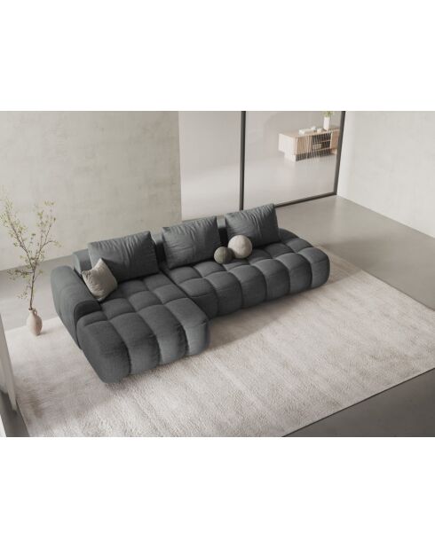 Umbaubares rechtes Ecksofa mit Stauraum 3 Sitze grau - 275x142x84 cm