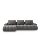 Umbaubares linkes Ecksofa mit Stauraum 3 Sitze grau - 275x142x84 cm