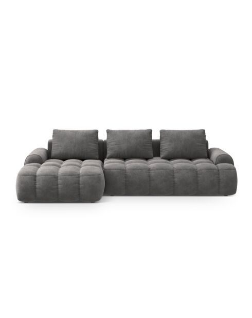 Umbaubares linkes Ecksofa mit Stauraum 3 Sitze grau - 275x142x84 cm