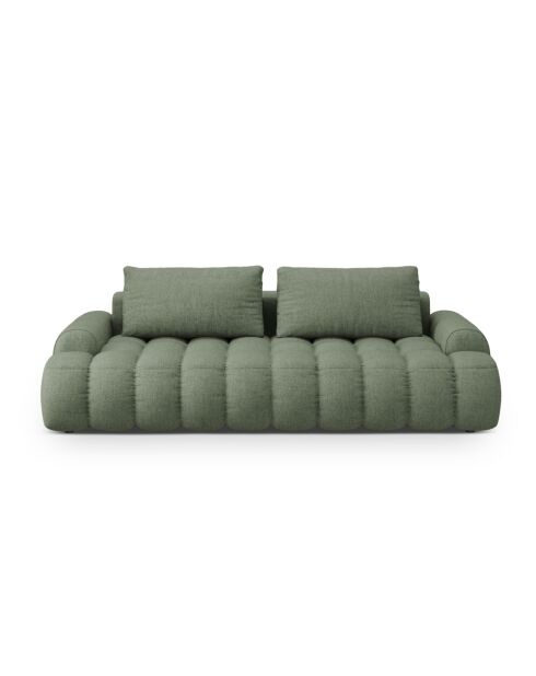 Divano letto con contenitore a 4 posti in verde oliva scuro - 250x100x84 cm