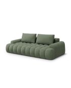 Divano letto con contenitore a 4 posti in verde oliva scuro - 250x100x84 cm