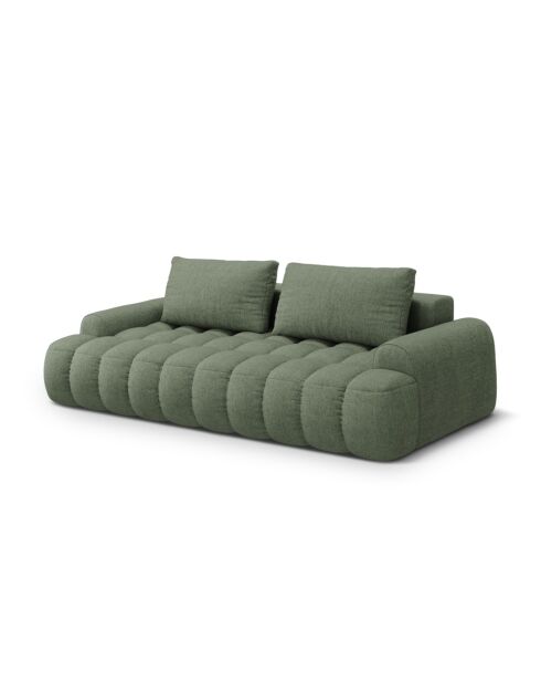 Divano letto con contenitore a 4 posti in verde oliva scuro - 250x100x84 cm
