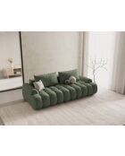 Divano letto con contenitore a 4 posti in verde oliva scuro - 250x100x84 cm
