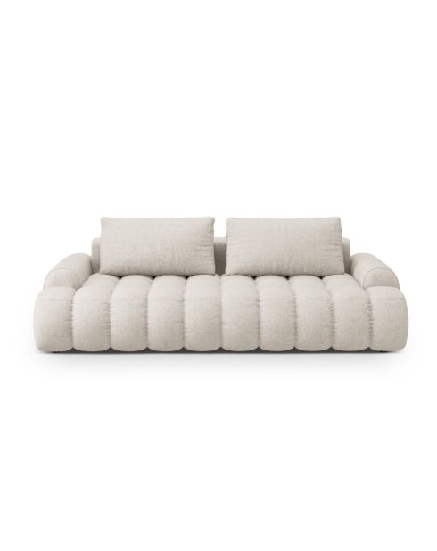 Beiges ausziehbares Sofa mit 4-Sitzer-Stauraum - 250x100x84 cm