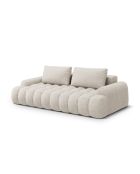 Beiges ausziehbares Sofa mit 4-Sitzer-Stauraum - 250x100x84 cm