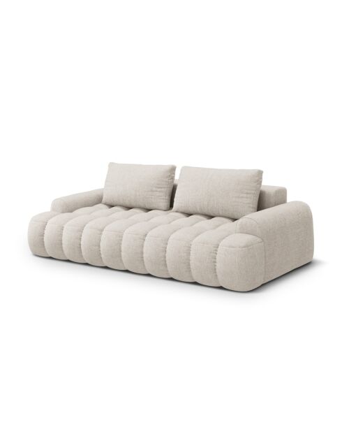 Beiges ausziehbares Sofa mit 4-Sitzer-Stauraum - 250x100x84 cm