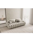 Beiges ausziehbares Sofa mit 4-Sitzer-Stauraum - 250x100x84 cm