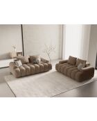 Donkerbeige fluwelen 2-zitsbank - 175x100x84 cm