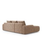 Wandelbares linkes Ecksofa aus Samt mit 3-Sitzer-Stauraum, dunkelbeige — 275 x 142 x 84 cm