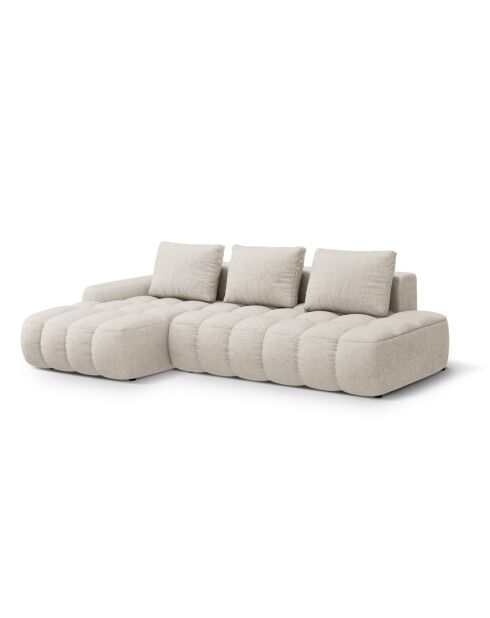 Wandelbares rechtes Ecksofa mit Stauraum 3 Sitze beige - 275x142x84 cm