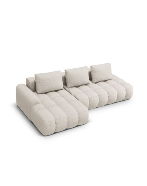 Wandelbares rechtes Ecksofa mit Stauraum 3 Sitze beige - 275x142x84 cm