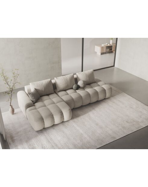 Wandelbares rechtes Ecksofa mit Stauraum 3 Sitze beige - 275x142x84 cm