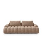 Ausziehbares Samtsofa mit 4-Sitzer-Aufbewahrungsbox dunkelbeige - 250x100x84 cm