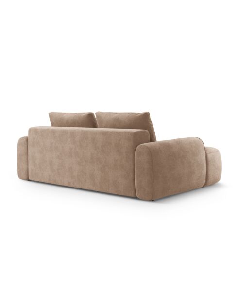 Ausziehbares Samtsofa mit 4-Sitzer-Aufbewahrungsbox dunkelbeige - 250x100x84 cm