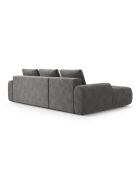 Wandelbares rechtes Ecksofa aus Samt mit Stauraum für 3 Sitze grau - 275x142x84 cm