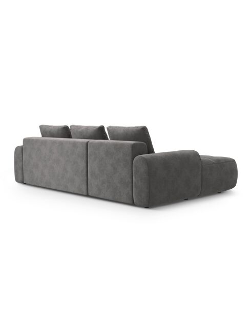 Wandelbares rechtes Ecksofa aus Samt mit Stauraum für 3 Sitze grau - 275x142x84 cm