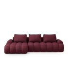 Canapé d'angle droit convertible avec coffre de rangement 3 places bordeaux - 275x142x84 cm