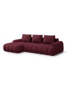 Canapé d'angle droit convertible avec coffre de rangement 3 places bordeaux - 275x142x84 cm