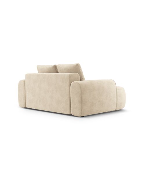 Lichtbeige fluwelen 2-zitsbank - 175x100x84 cm