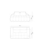 Lichtbeige fluwelen 2-zitsbank - 175x100x84 cm