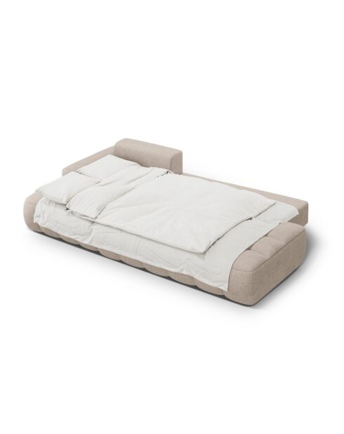 Wandelbares rechtes Ecksofa mit Stauraum für 3 Sitze im Sand — 275 x 142 x 84 cm