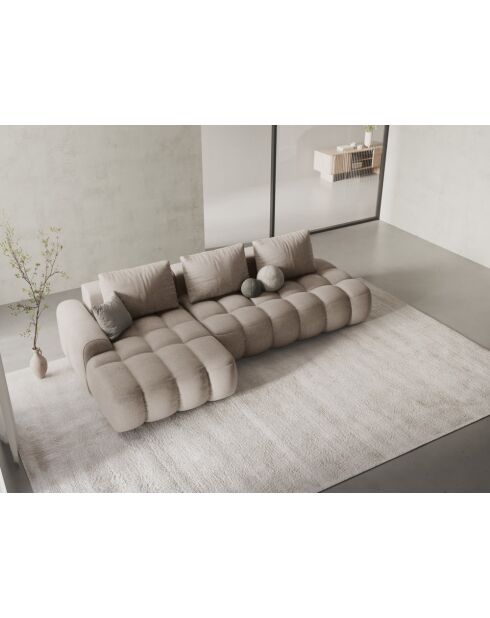 Wandelbares rechtes Ecksofa mit Stauraum für 3 Sitze im Sand — 275 x 142 x 84 cm