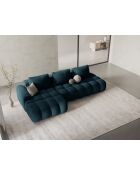 Wandelbares rechtes Ecksofa aus Samt mit Stauraum für 3 Sitze, tiefblau — 275 x 142 x 84 cm