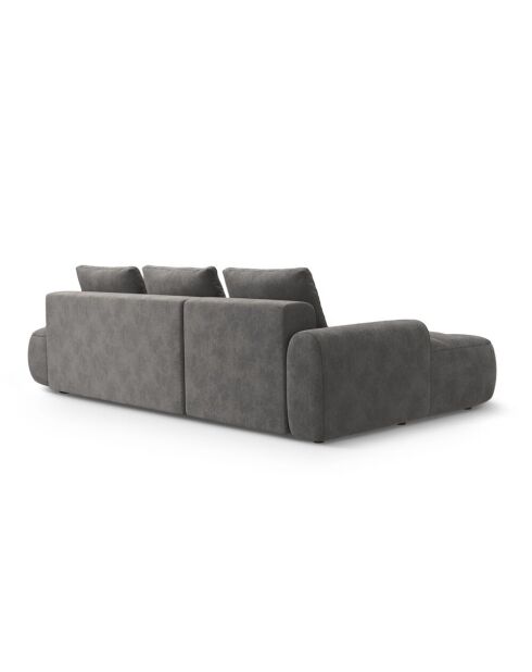 Wandelbares rechtes Ecksofa aus Samt mit Stauraum für 3 Sitze grau - 275x142x84 cm