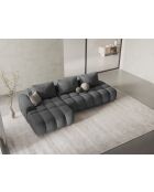 Umbaubares linkes Ecksofa mit Stauraum 3 Sitze grau - 275x142x84 cm