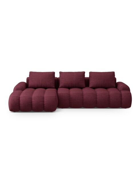 Umbaubares linkes Ecksofa mit Stauraum 3 Sitze burgunderrot - 275x142x84 cm