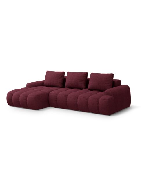 Umbaubares linkes Ecksofa mit Stauraum 3 Sitze burgunderrot - 275x142x84 cm