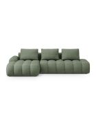 Divano angolare sinistro trasformabile con contenitore 3 posti verde oliva scuro - 275x142x84 cm