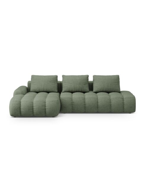 Umbaubares linkes Ecksofa mit Stauraum für 3 Sitze, dunkelolivgrün - 275x142x84 cm