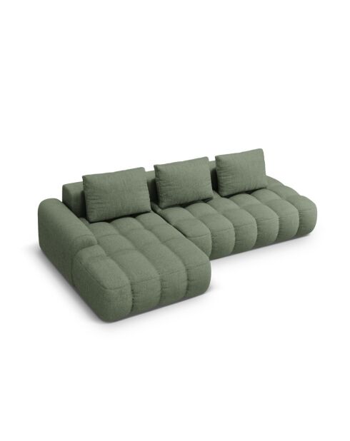 Umbaubares linkes Ecksofa mit Stauraum für 3 Sitze, dunkelolivgrün - 275x142x84 cm