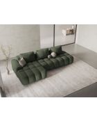 Divano angolare sinistro trasformabile con contenitore 3 posti verde oliva scuro - 275x142x84 cm