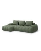 Divano angolare destro trasformabile con contenitore 3 posti verde oliva scuro - 275x142x84 cm