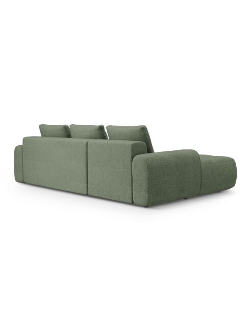 Divano angolare destro trasformabile con contenitore 3 posti verde oliva scuro - 275x142x84 cm