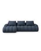 Umbaubares linkes Ecksofa mit 3-Sitzer-Stauraum dunkelblau - 275x142x84 cm