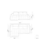 Canapé d'angle droit convertible avec coffre de rangement 3 places bordeaux - 275x142x84 cm