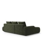 Divano angolare sinistro trasformabile in velluto con contenitore verde a 3 posti - 275x142x84 cm
