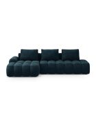 Wandelbares linkes Ecksofa aus Samt mit Stauraum für 3 Sitze, dunkelblau — 275 x 142 x 84 cm
