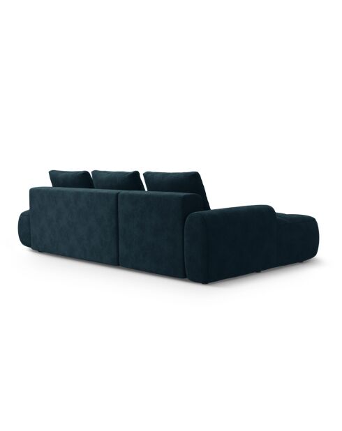 Wandelbares linkes Ecksofa aus Samt mit Stauraum für 3 Sitze, dunkelblau — 275 x 142 x 84 cm