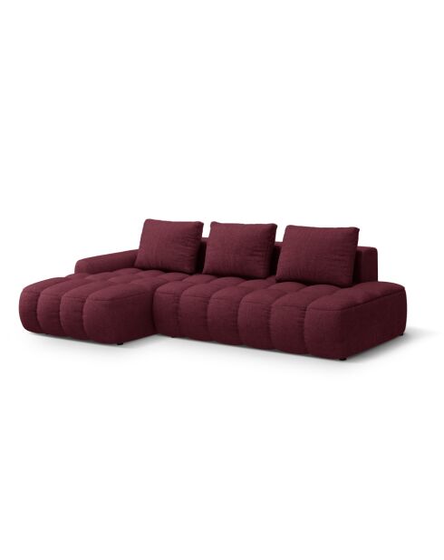 Umbaubares linkes Ecksofa mit Stauraum 3 Sitze burgunderrot - 275x142x84 cm