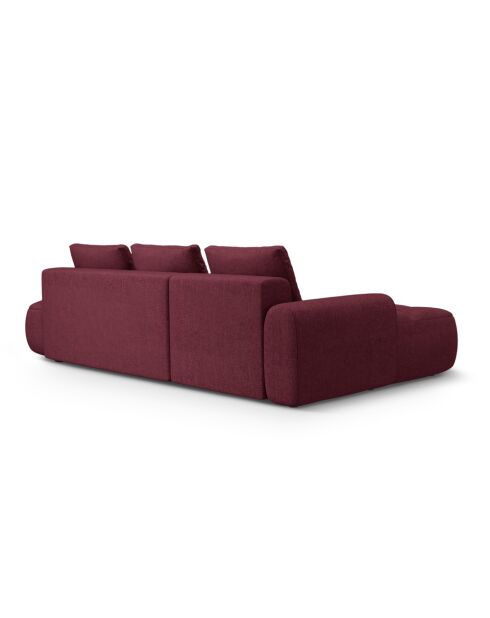 Umbaubares linkes Ecksofa mit Stauraum 3 Sitze burgunderrot - 275x142x84 cm